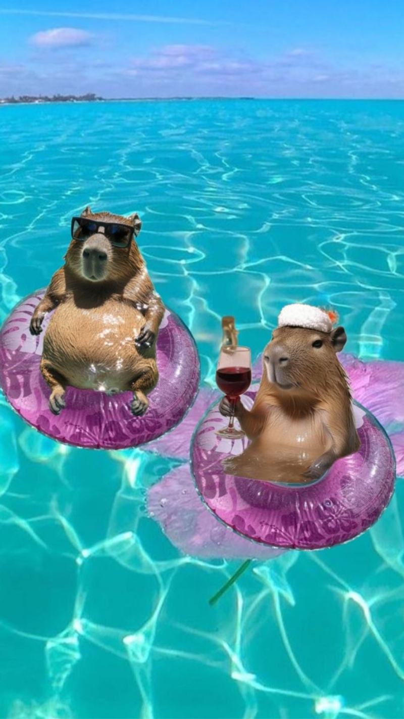 ảnh nền cute điện thoại capybara cute