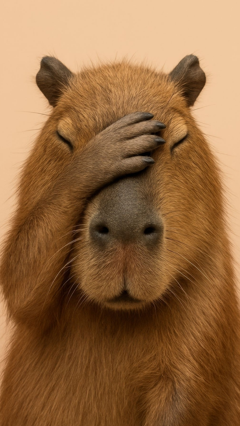 ảnh nền cute điện thoại capybara bất lực