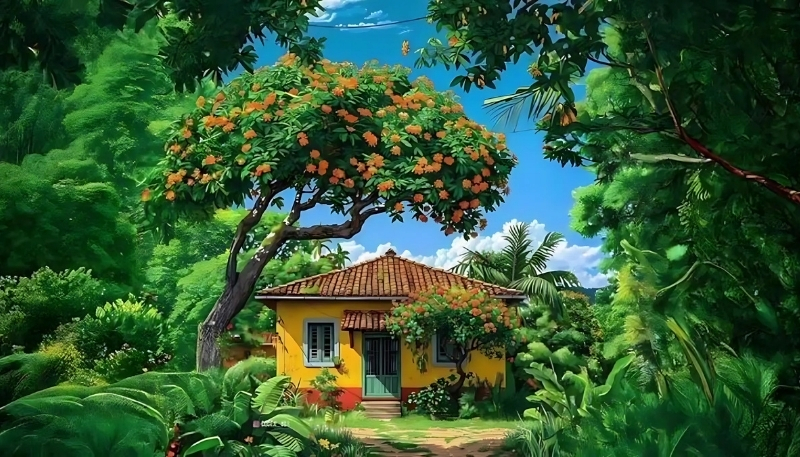 ảnh nền cute sân vườn