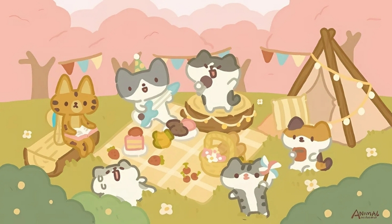 ảnh nền cute mèo trời mưa