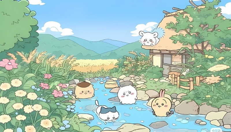 ảnh nền cute mèo giặt đồ