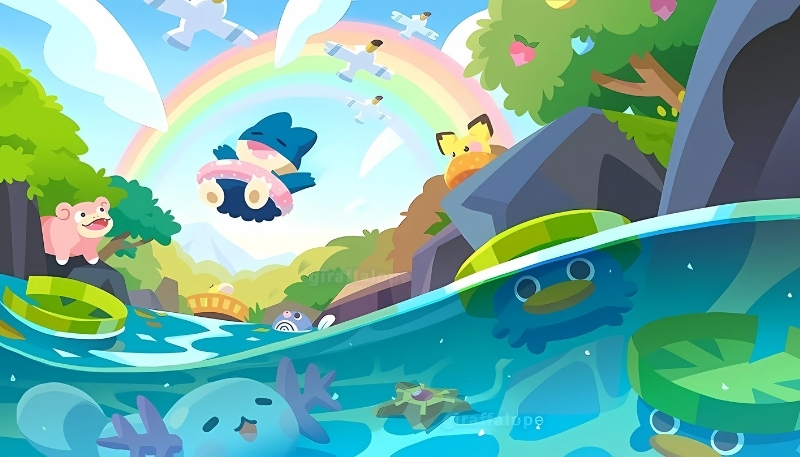 ảnh nền cute đưa thuyền