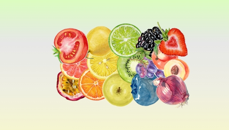 ảnh nền cute đầy đủ hoa quả