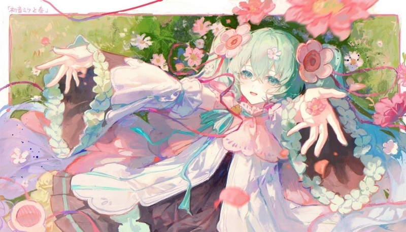 ảnh nền cute cô bé tóc xanh