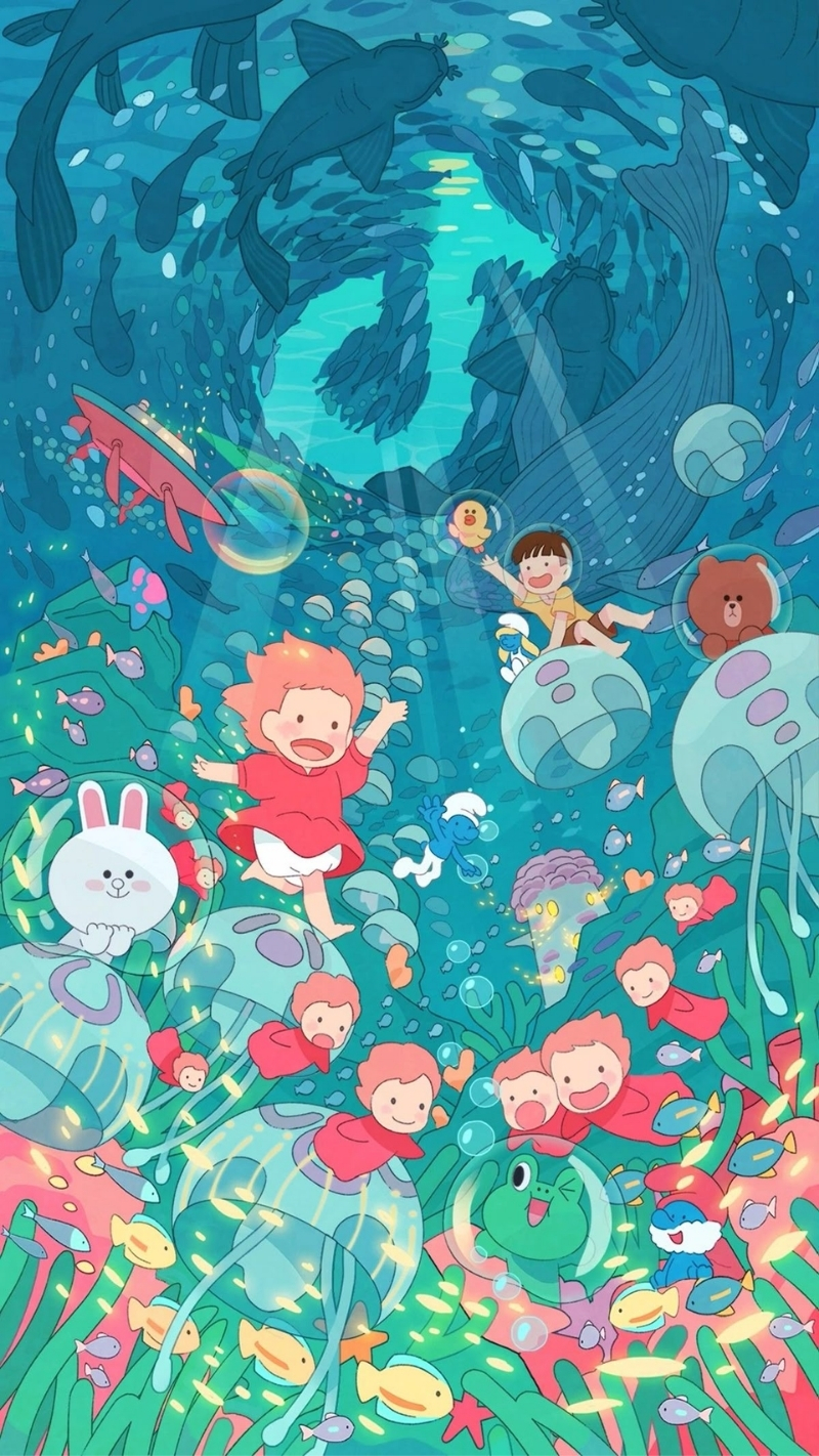 ảnh nền cute điện thoại Ponyo