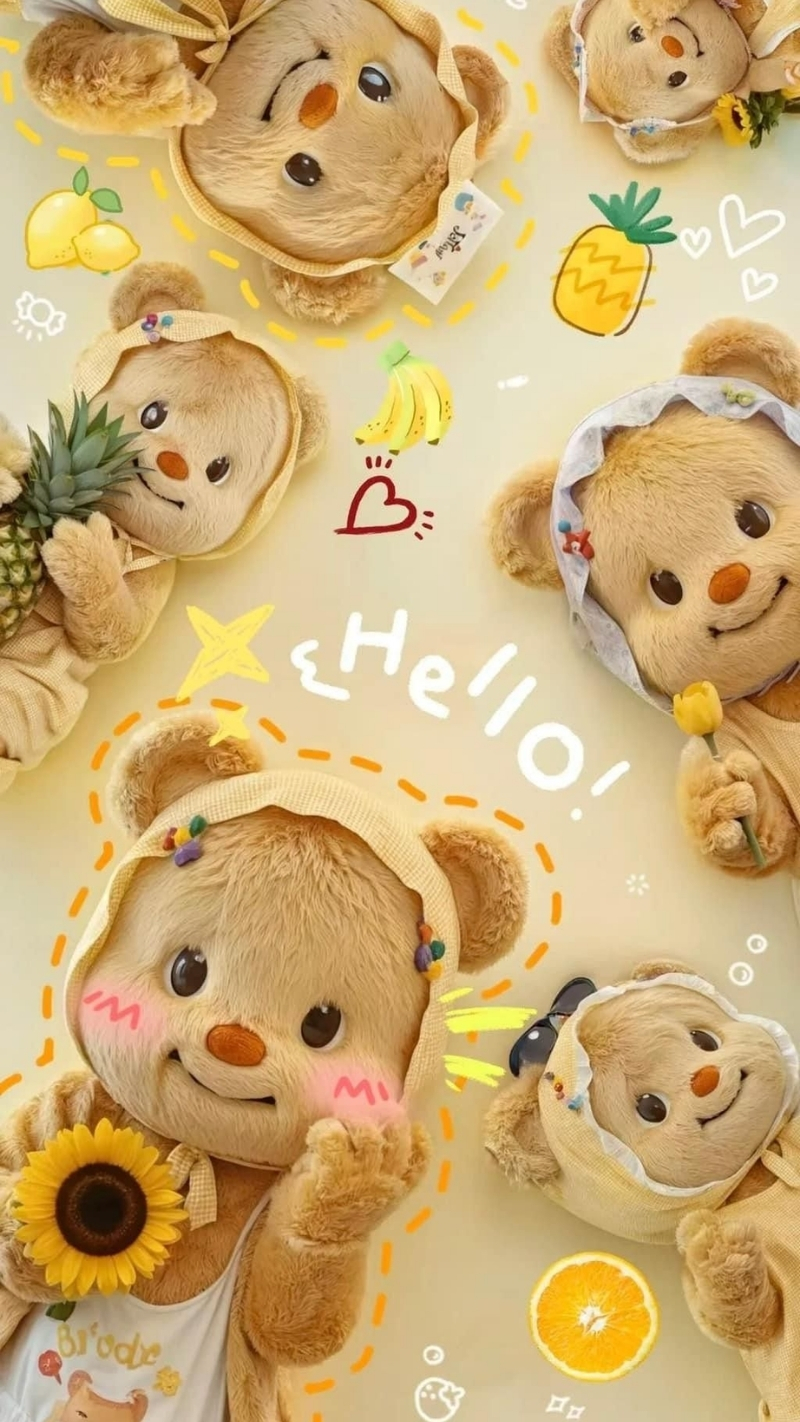 ảnh nền cute điện thoại gấu vàng