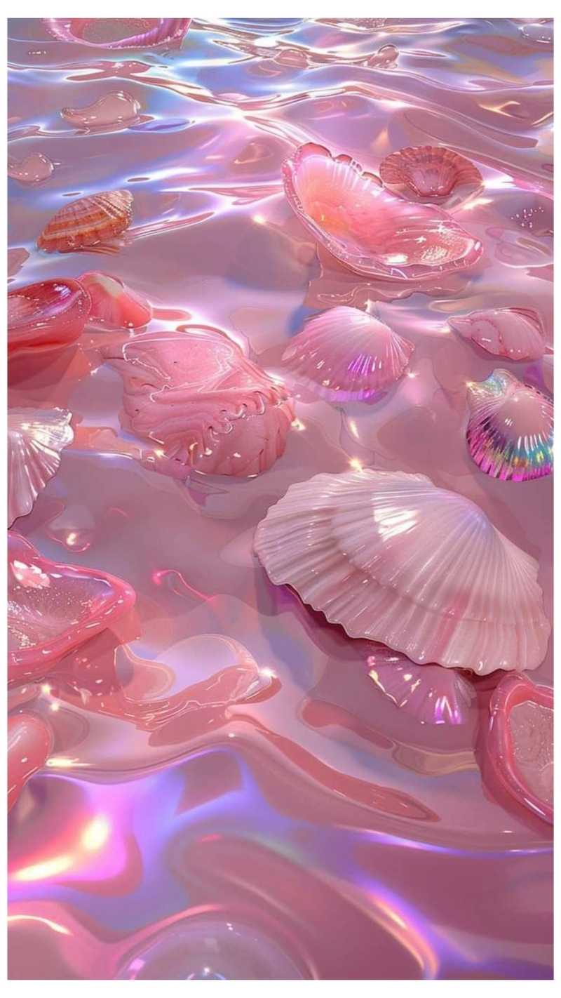 ảnh nền cute điện thoại sò màu hồng