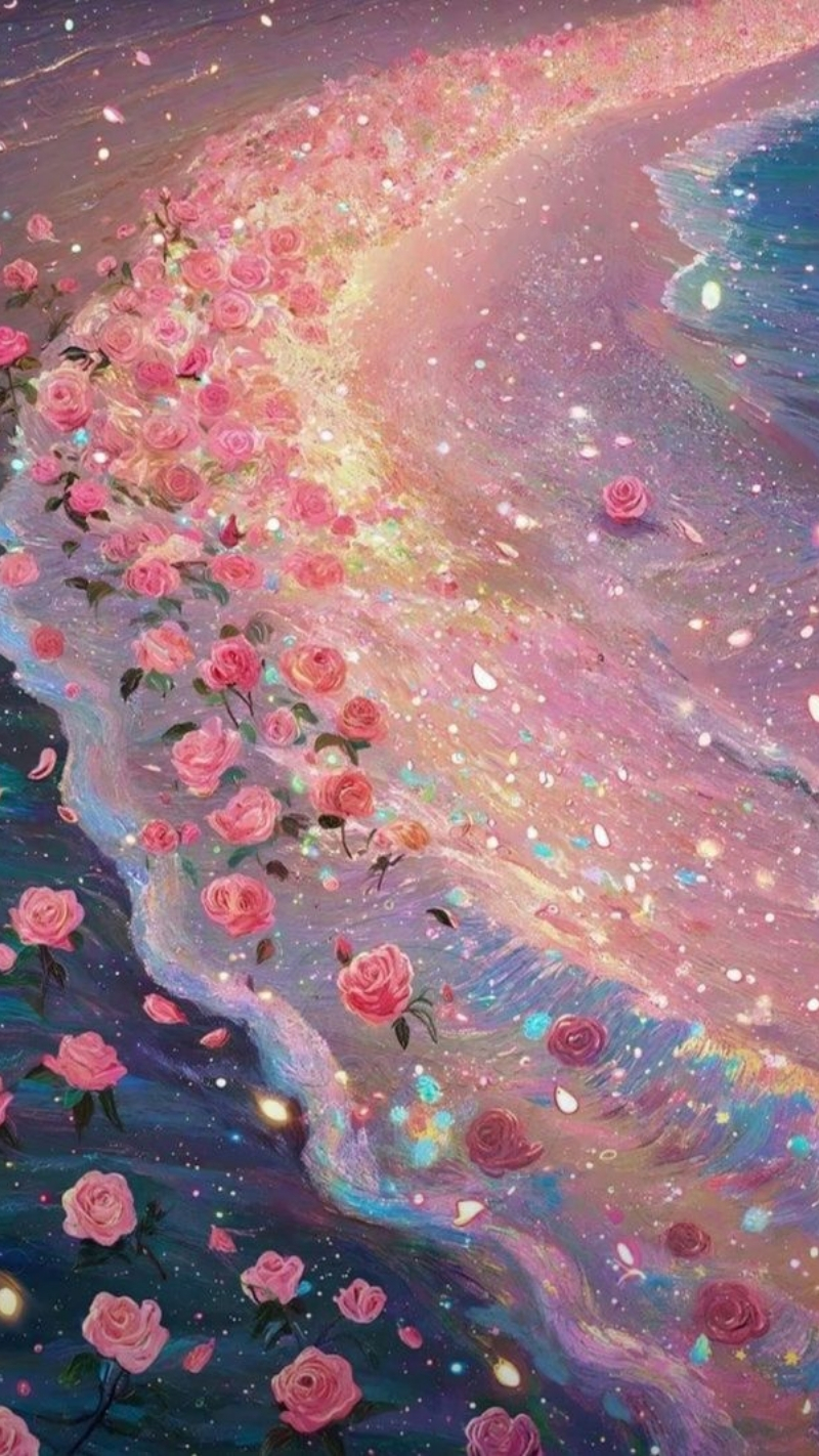 ảnh nền cute điện thoại biển hoa hồng