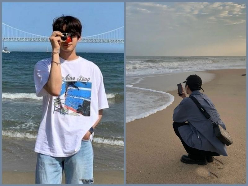 tạo dáng đi biển cho nam