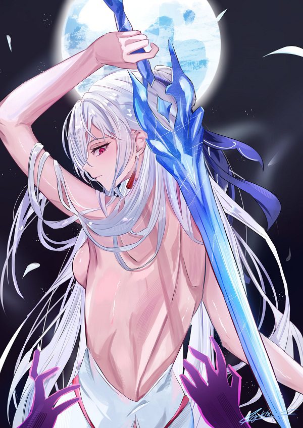 Anime girl quyến rũ với kiểu tóc búi cao tinh nghịch