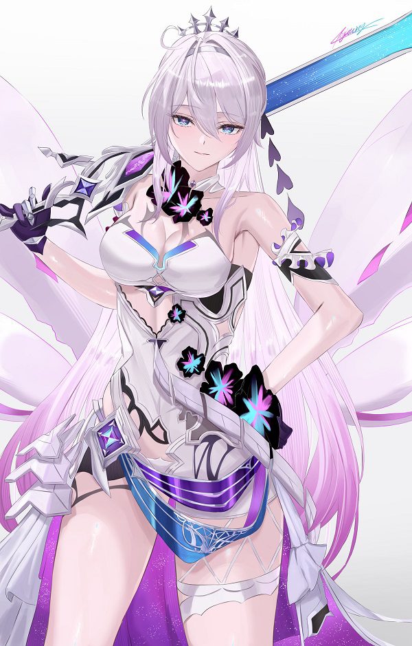 Bộ váy lụa mềm mại càng tôn lên vẻ đẹp anime girl