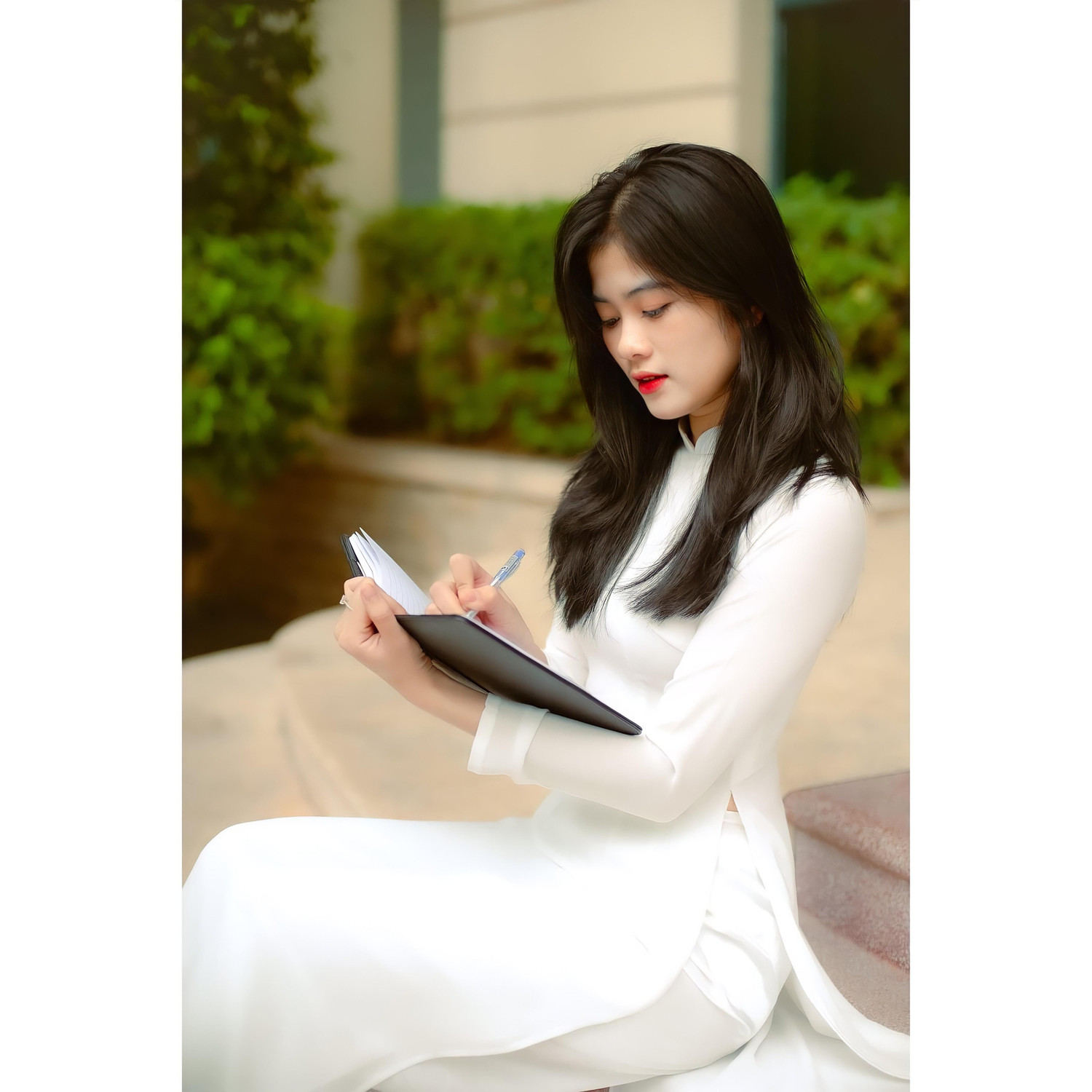 Nàng thơ xinh tựa thiên thần trong áo dài trắng đốn tim cộng đồng mạng