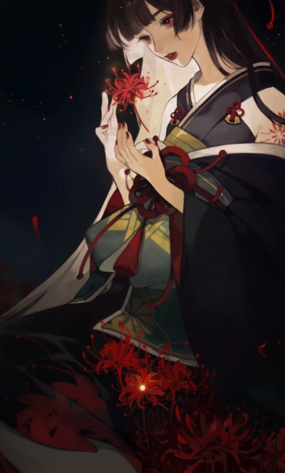 ảnh nền hoa bỉ ngạn và cô gái