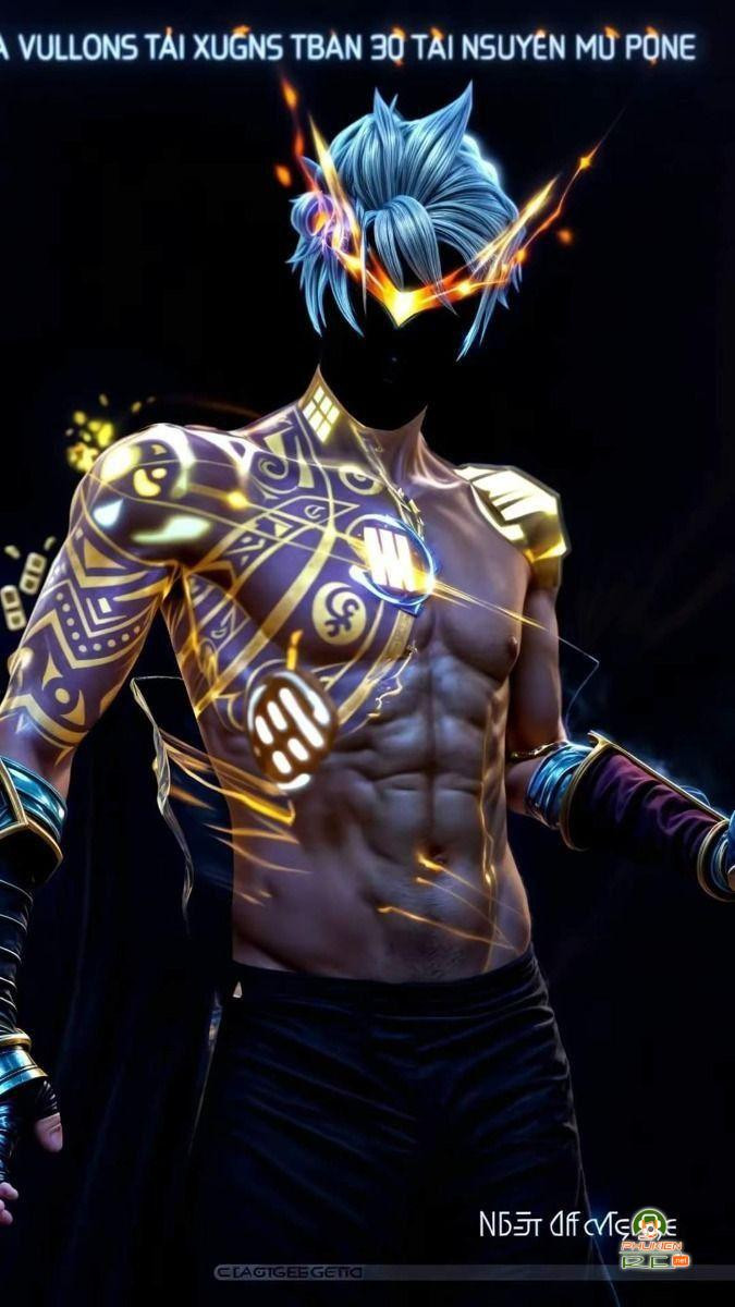 Ảnh FF nữ ngầu cận mặt với mái tóc vàng, đôi mắt sắc lạnh và phụ kiện độc đáo