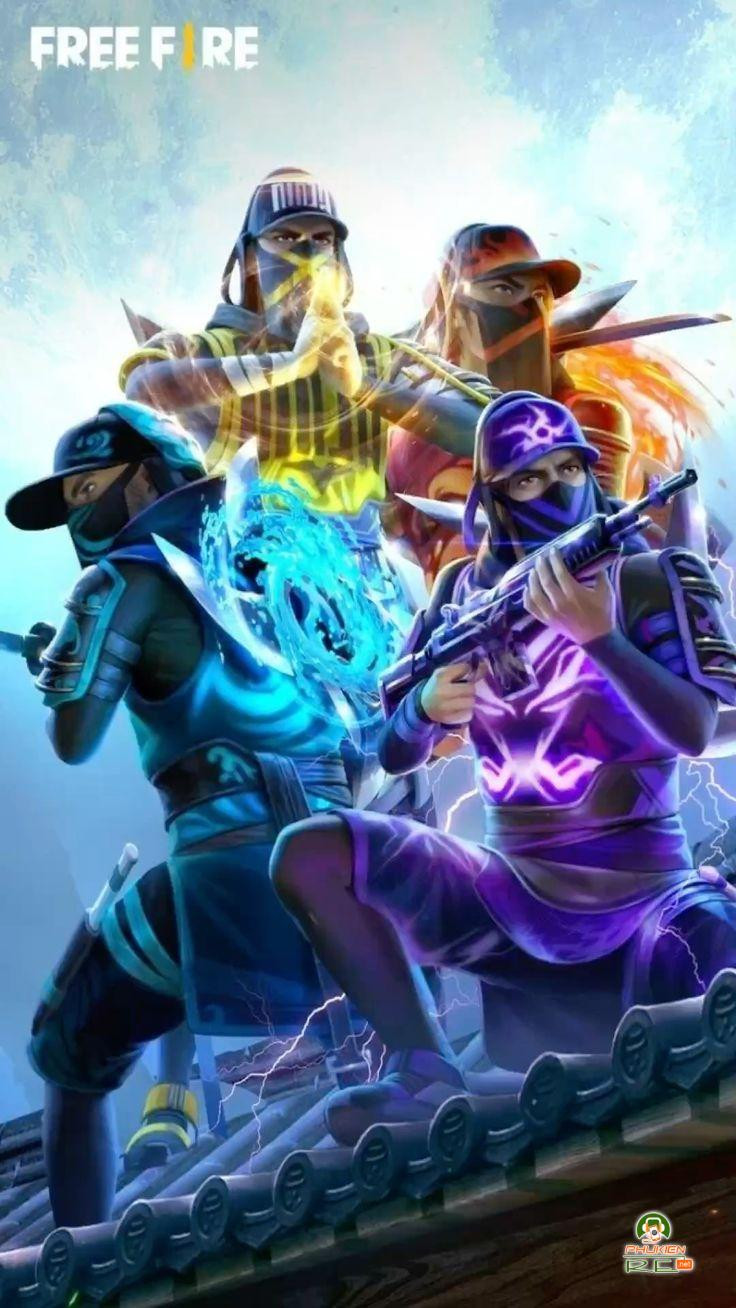 Hình ảnh nhân vật Free Fire nữ ngầu đứng trong tư thế sẵn sàng chiến đấu, tay cầm súng