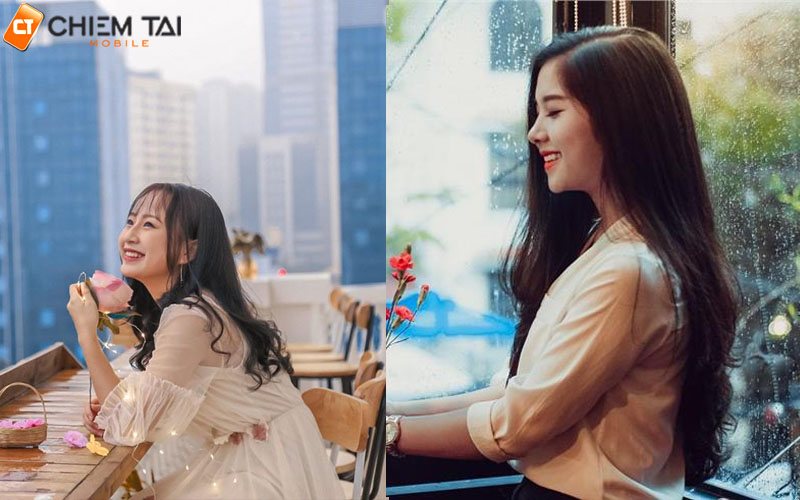 Cách tạo dáng khi ngồi uống nước bằng góc nghiêng