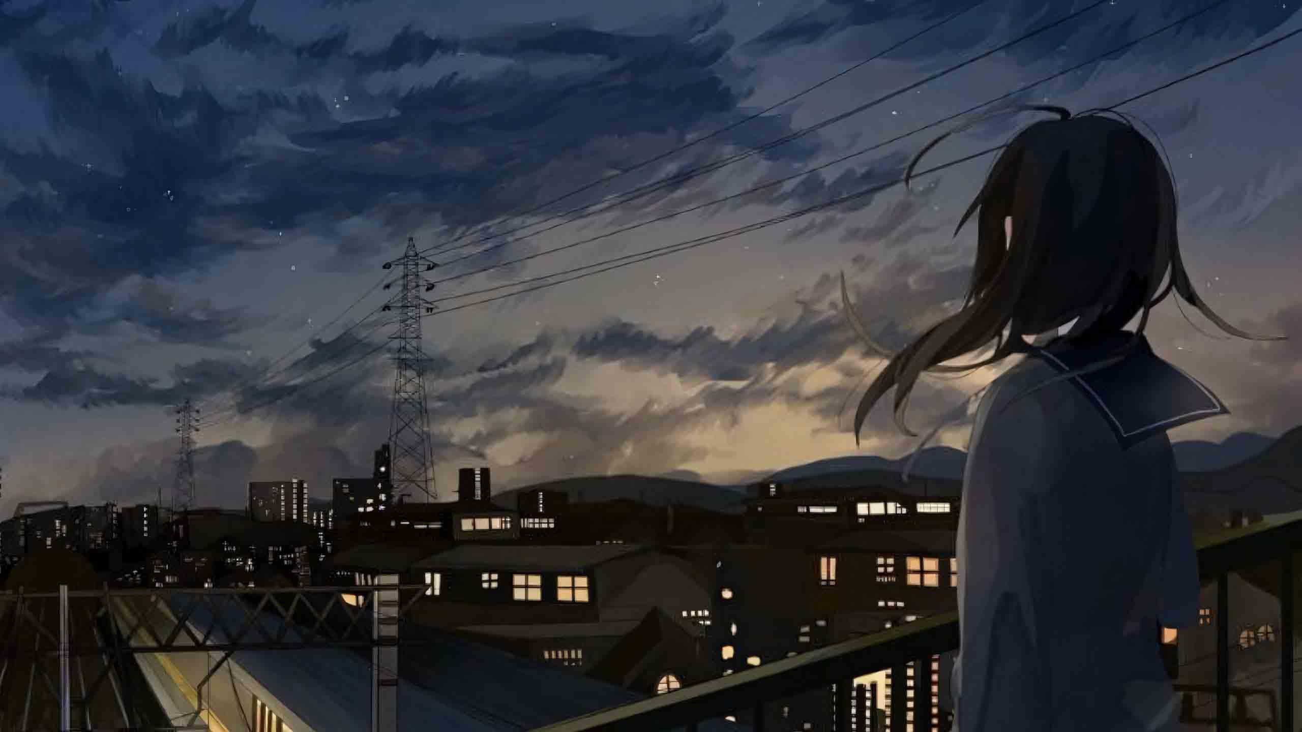 thanh pho anh phong canh anime buon 2560px 1440px 2k 5