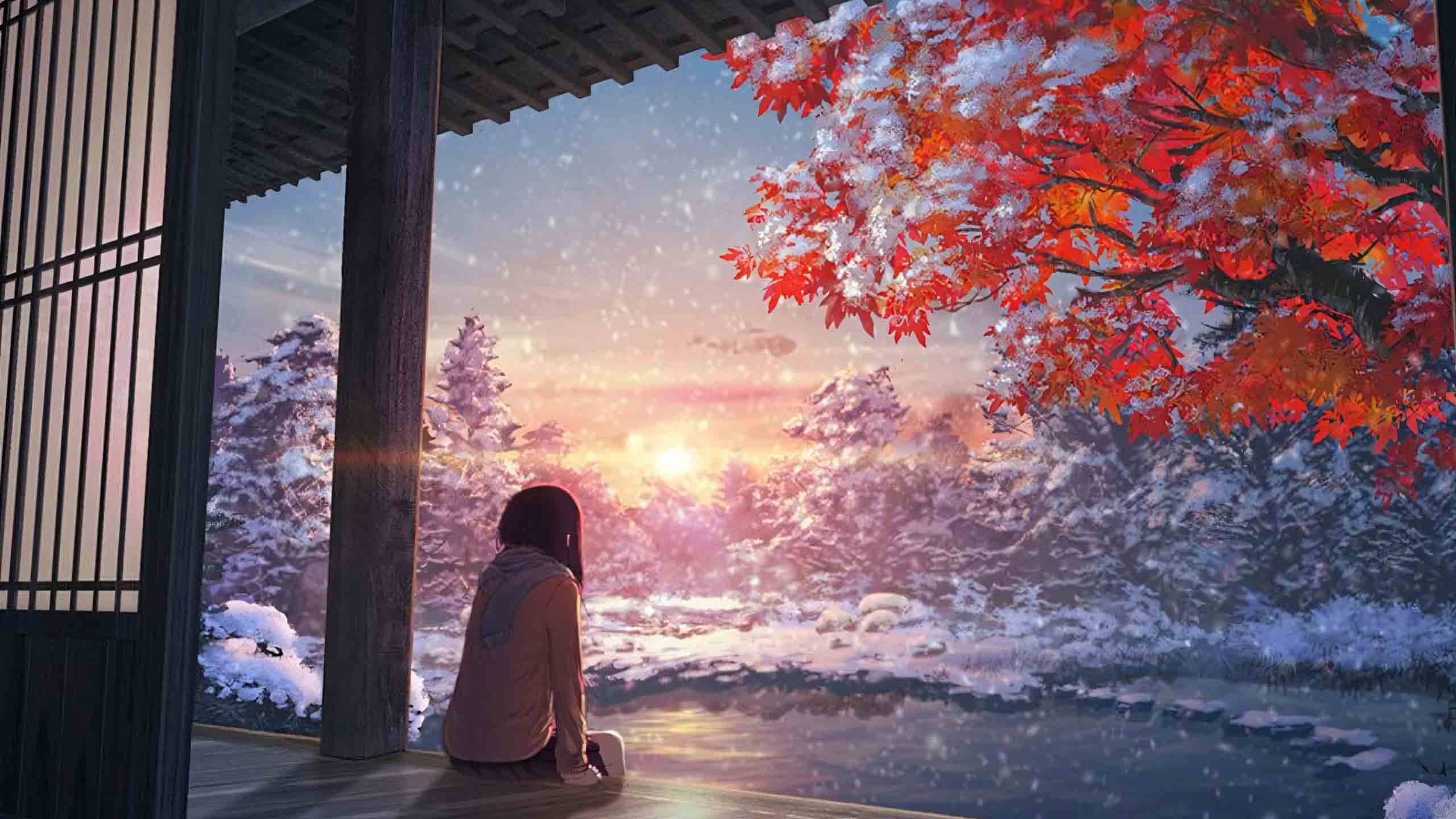 anh phong canh chill buon anime 2560px 1440px 2k 3