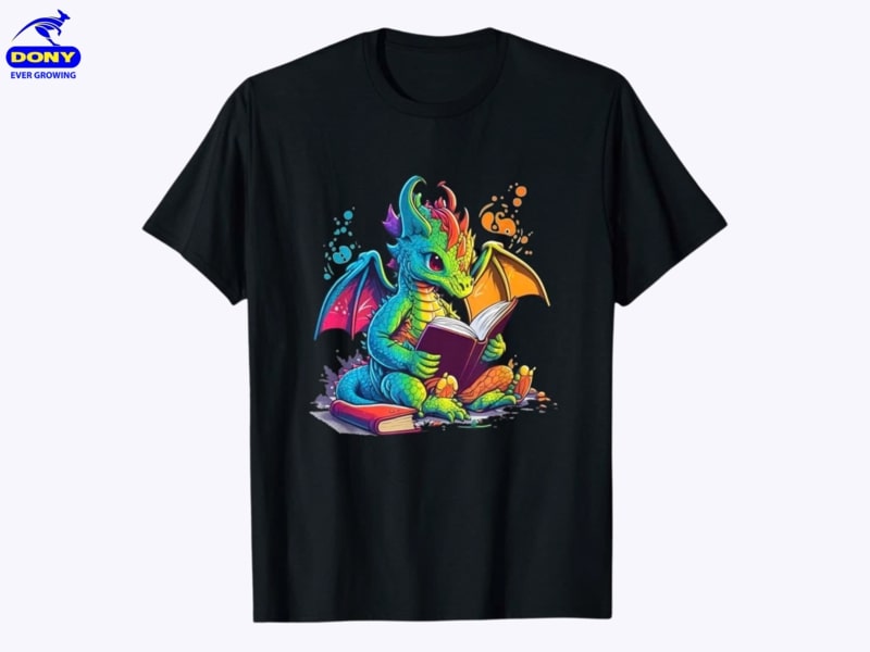 Ao lop in hinh rong voi mau sac dam tao diem nhan manh me