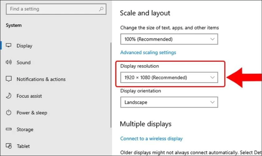Chọn ảnh phù hợp với kích thước của màn hình