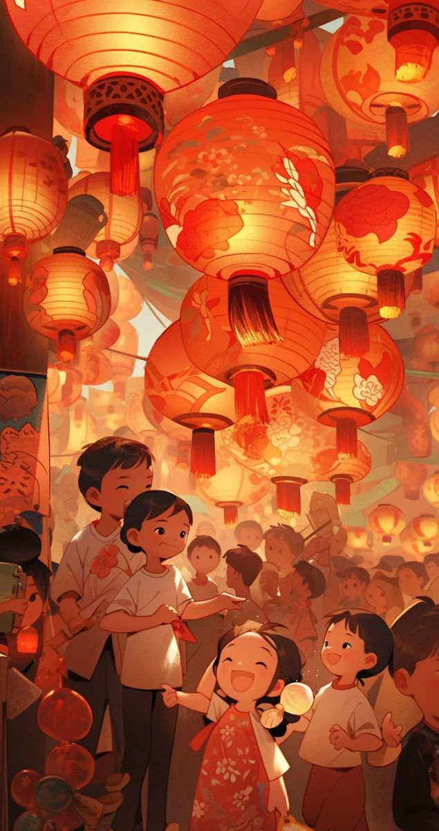 Làm mới màn hình điện thoại với hình nền Tết đèn lồng đỏ