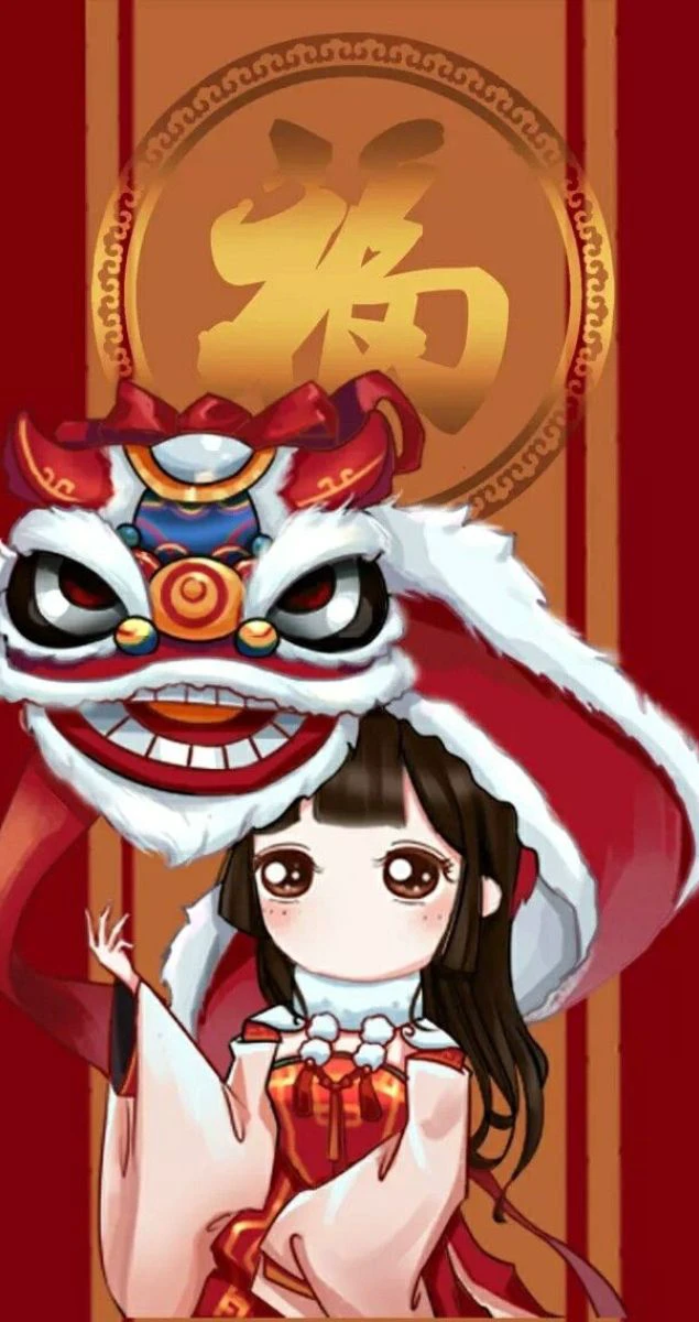 Hình nền Tết cô gái trẻ trung cho điện thoại đón Tết