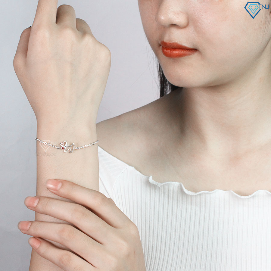 Lắc tay bạc nữ hình con chó dễ thương LTN0165