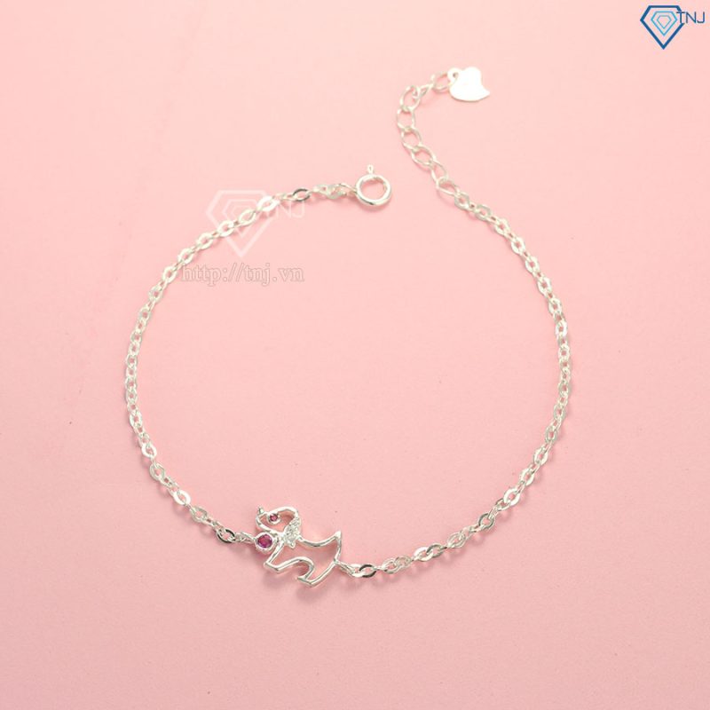 Lắc tay bạc nữ hình con chó dễ thương LTN0165