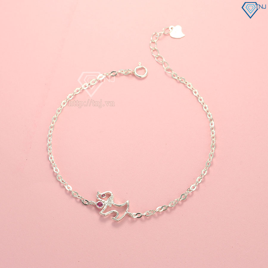 Lắc tay bạc nữ hình con chó dễ thương LTN0165