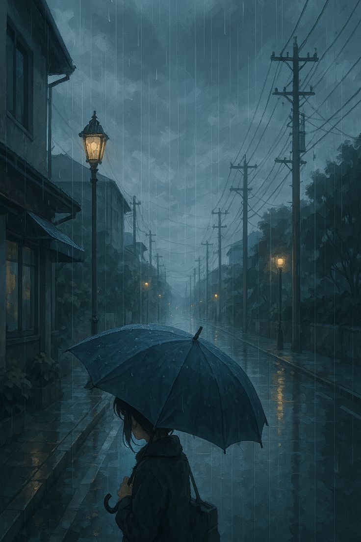 Hình ảnh mưa buồn cô đơn