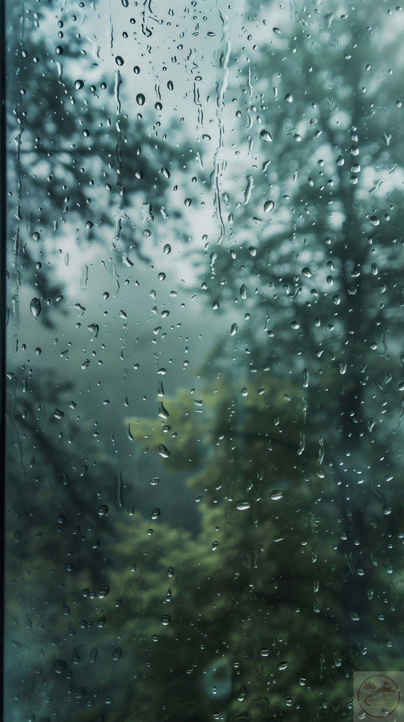 Không gian nền mưa mang đến sự hòa hợp và niềm an nhiên nhẹ nhàng