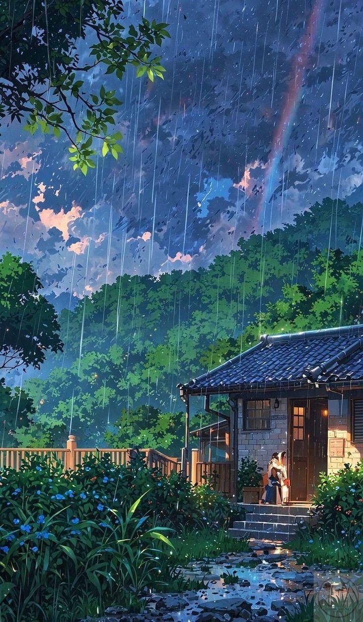 Nền ảnh mưa gợi nên sự mộc mạc và giản dị trong từng chi tiết