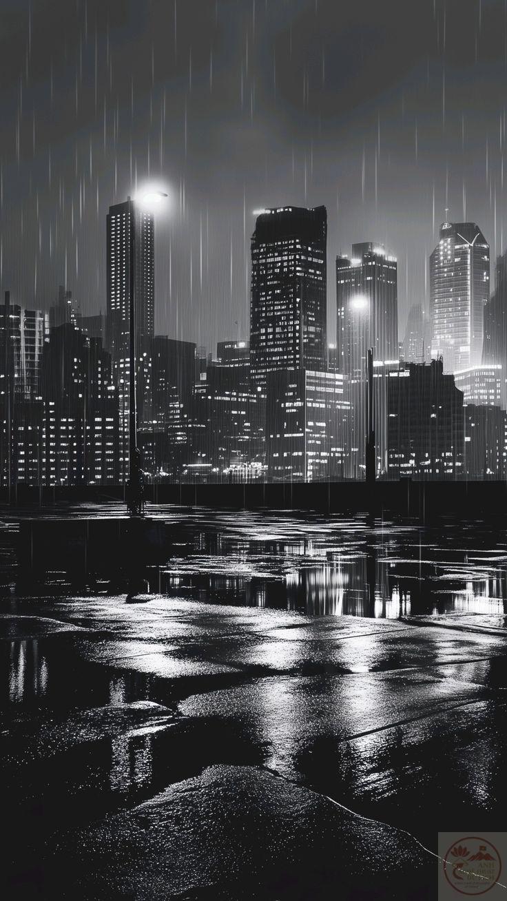 Những giọt mưa đen trắng khiến mọi khung cảnh thêm phần suy tư