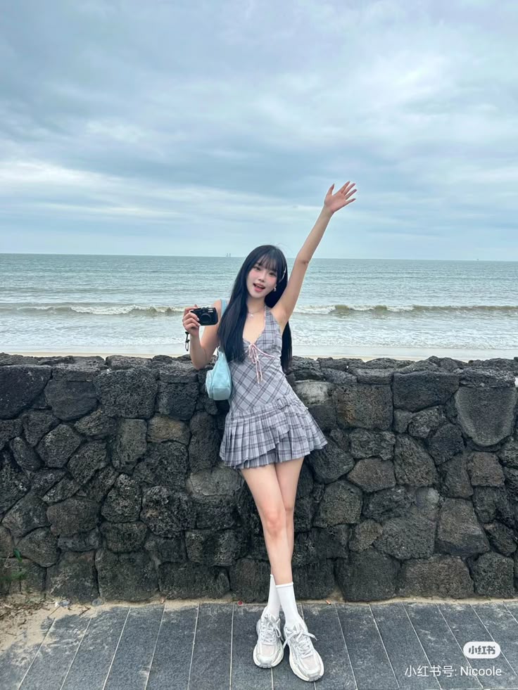 Váy dài kết hợp với dáng tự nhiên