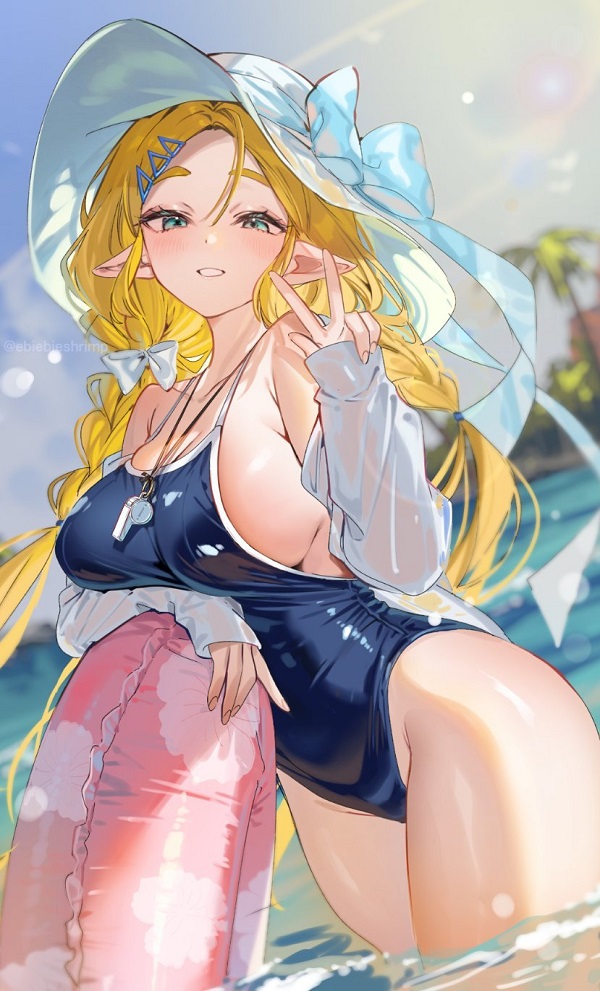 Hình ảnh gái xinh anime mặc bikini đôi mắt long lanh