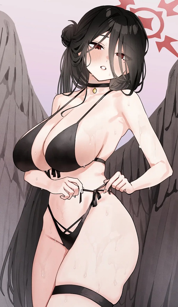 Gái anime bikini chụp cùng thú bông siêu cute