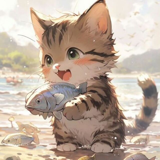 Avatar mèo cute anime