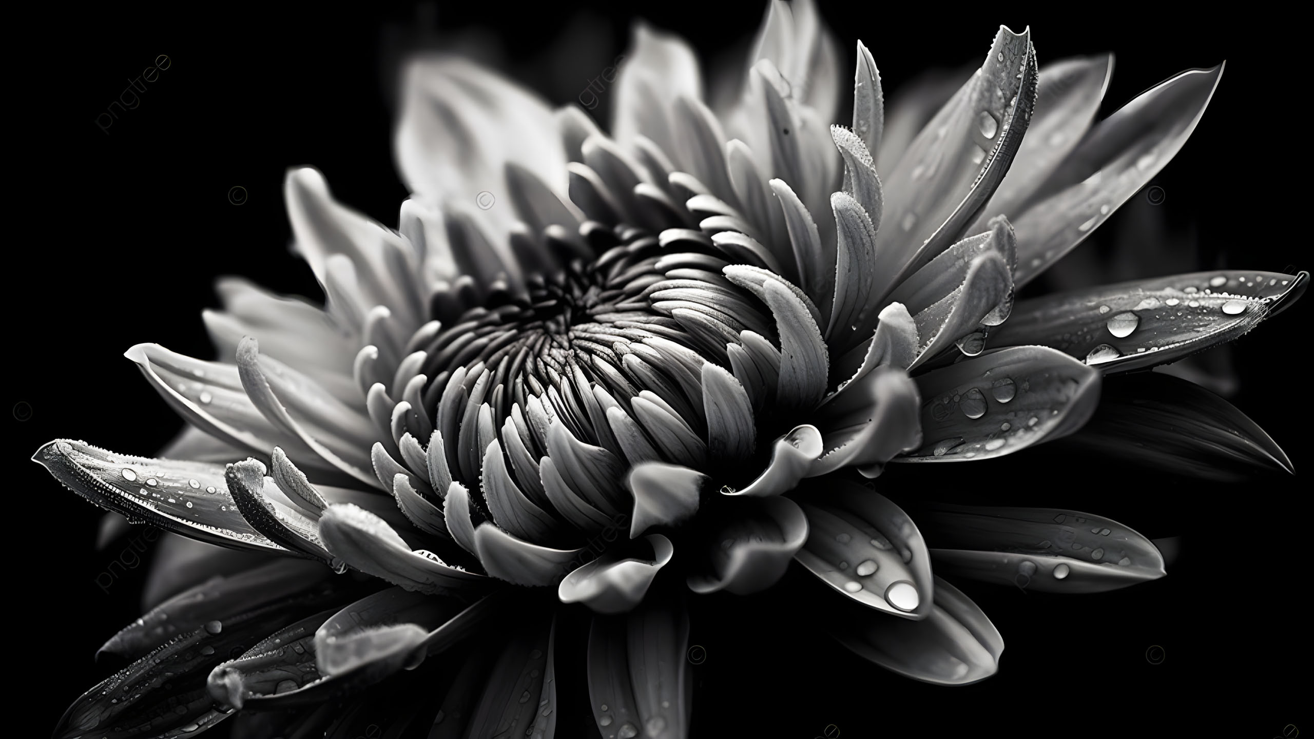 hinh nen den hinh anh hoa cuc trang buon 2560px 1440px 2k 9