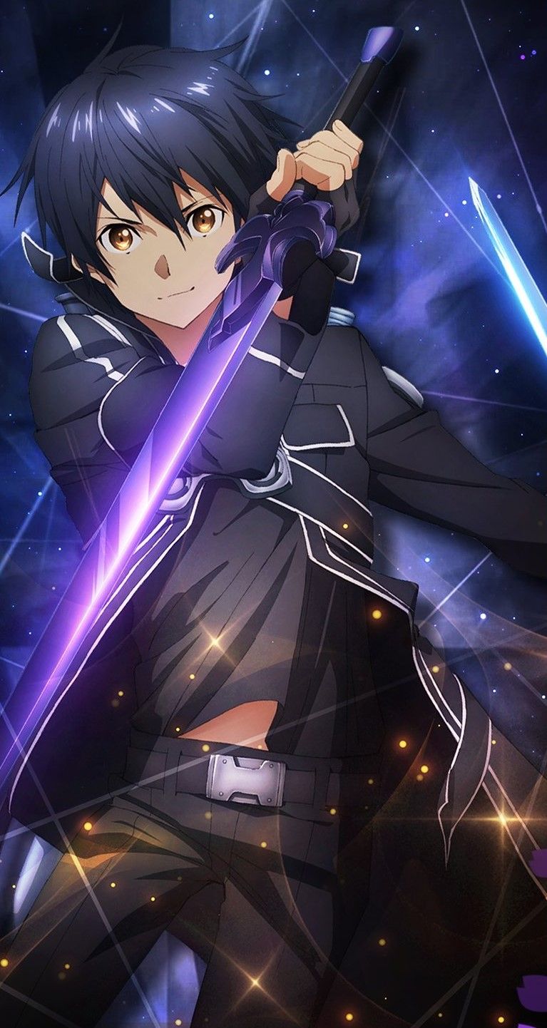 Ảnh Kirito xoay người tung chiêu như từ trong phim điện ảnh