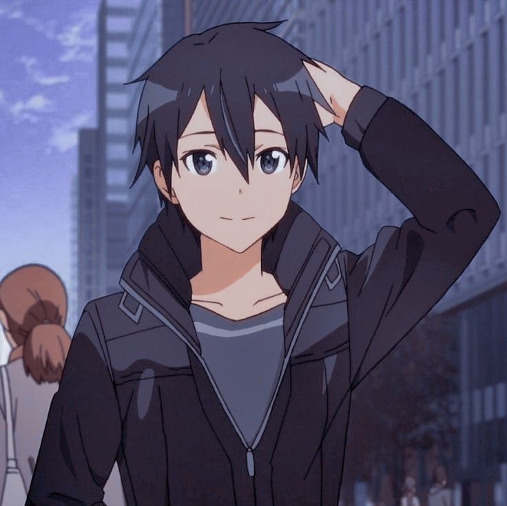 Hình Kirito nhìn về phía xa như đang nghĩ về thế giới cũ
