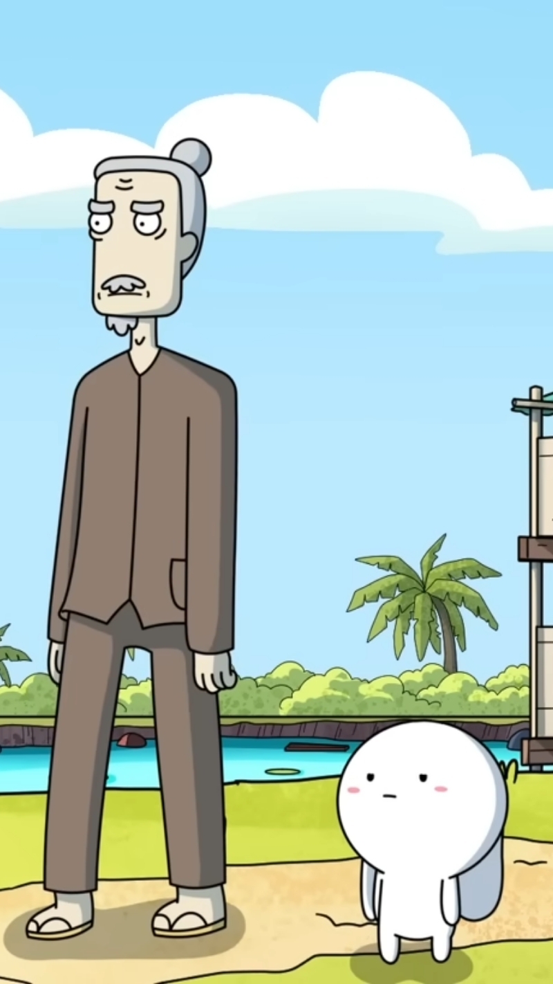 Hình nền 4K ông Năm bên thỏ 7 màu thư giãn