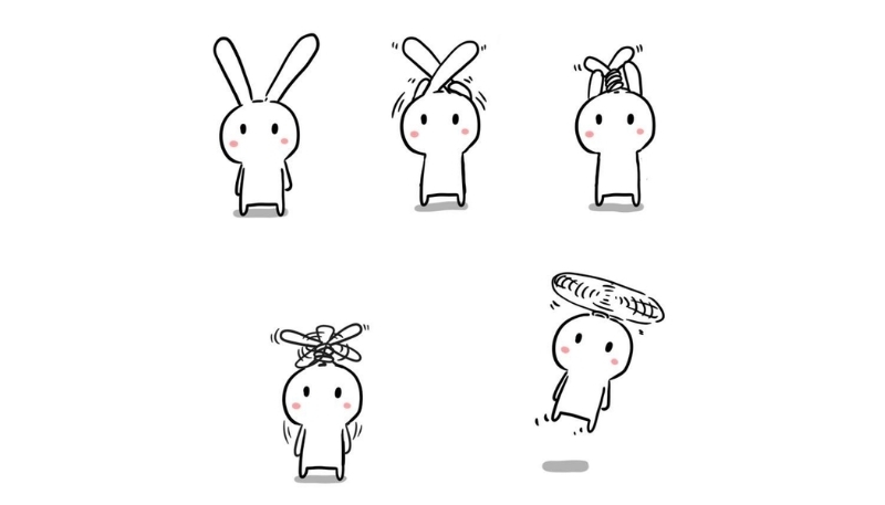 Hình meme độc lạ của thỏ 7 màu