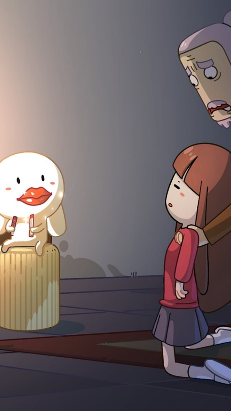 Hình nền thỏ 7 màu và chị Xô dễ thương rõ nét