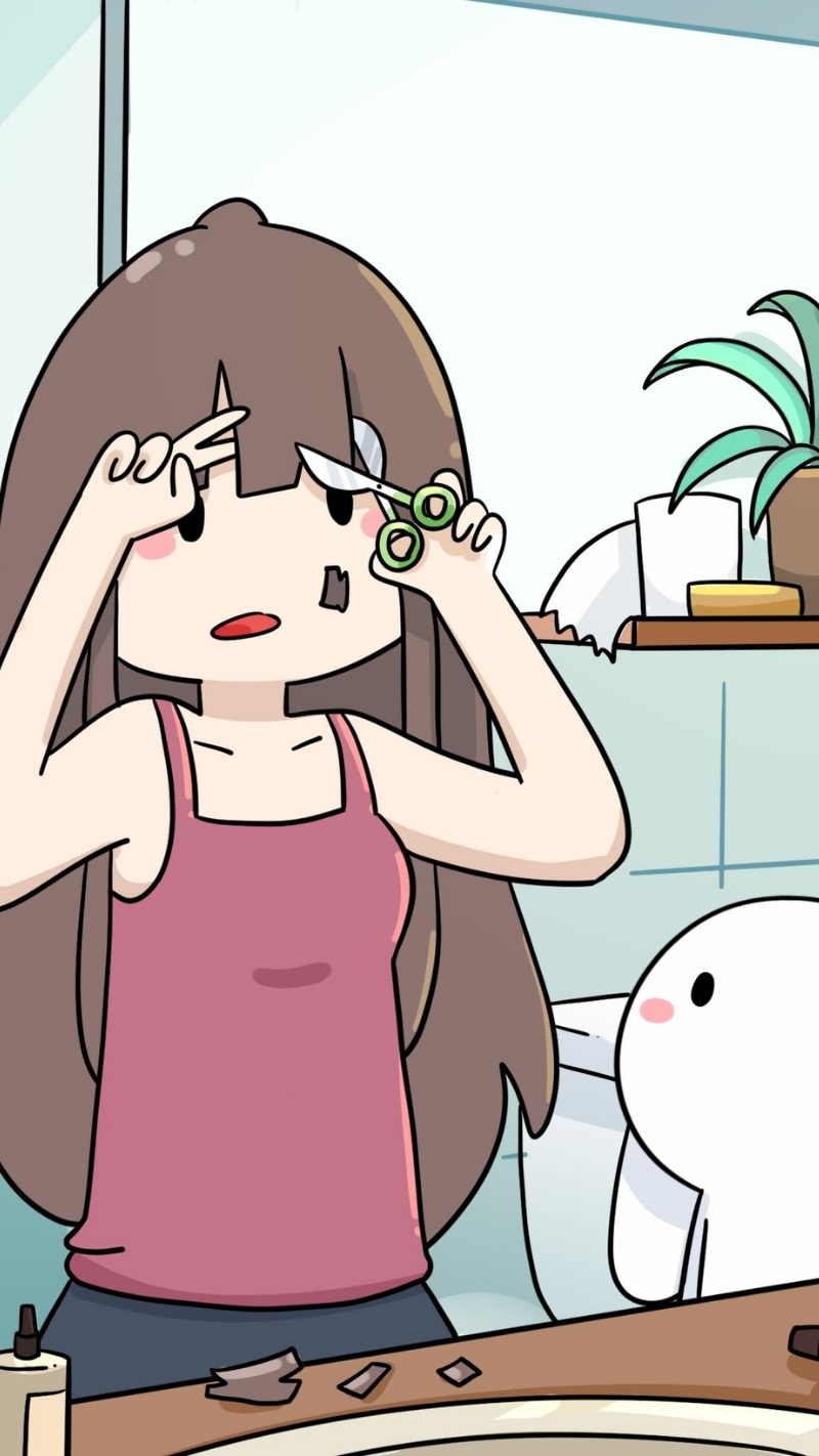 Hình nền thỏ 7 màu và chị Xô ánh mắt ngọt ngào