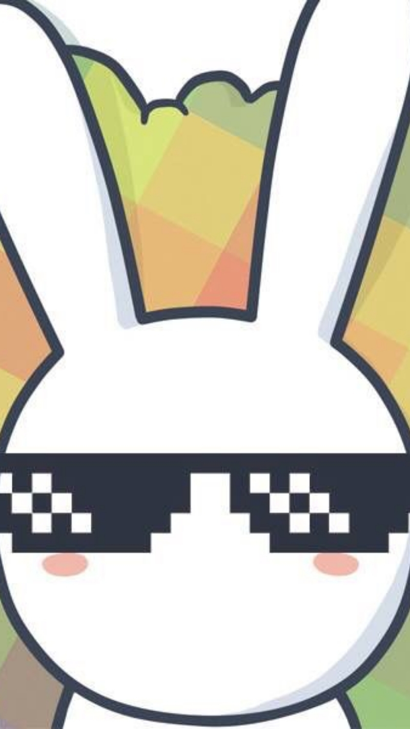 Hình nền thỏ 7 màu ngầu cute