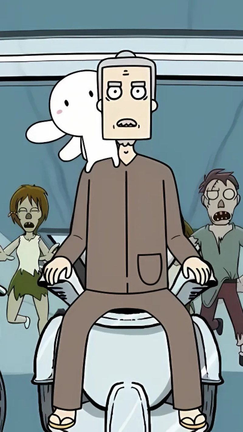 Ảnh nền ông Năm và thỏ 7 màu vui nhộn