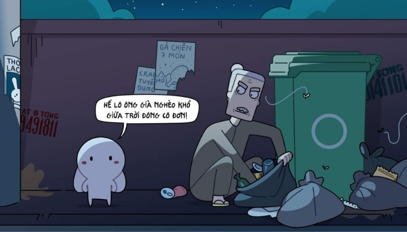 Nền hoạt hình hài hước ông Năm thỏ 7 màu