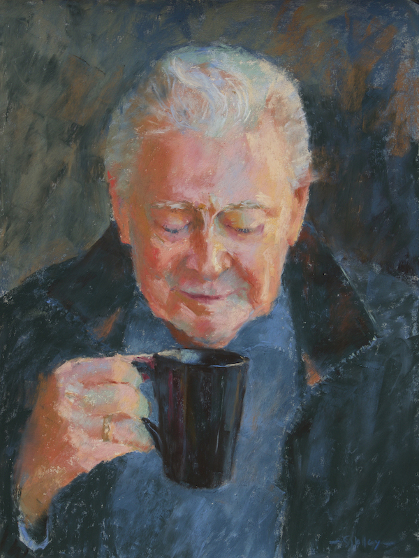 Paint the background: Gail Sibley, "Sandy," Unison Colour pastels on UART 400, 16 x 12 in.