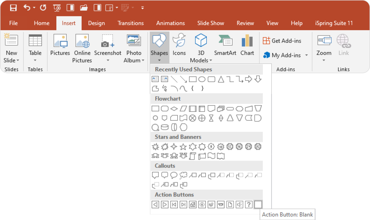 Custom Action buttons in PPT