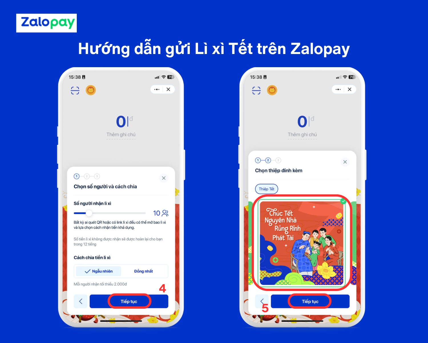 Hướng dẫn các bước lì xì trên Zalopay